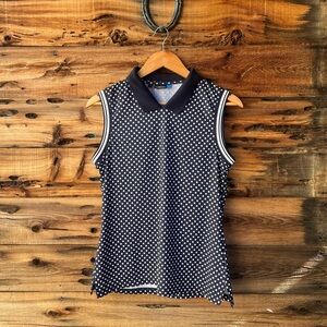 J. LINDEBERG | Sleeveless Polka Dot Polo Top M